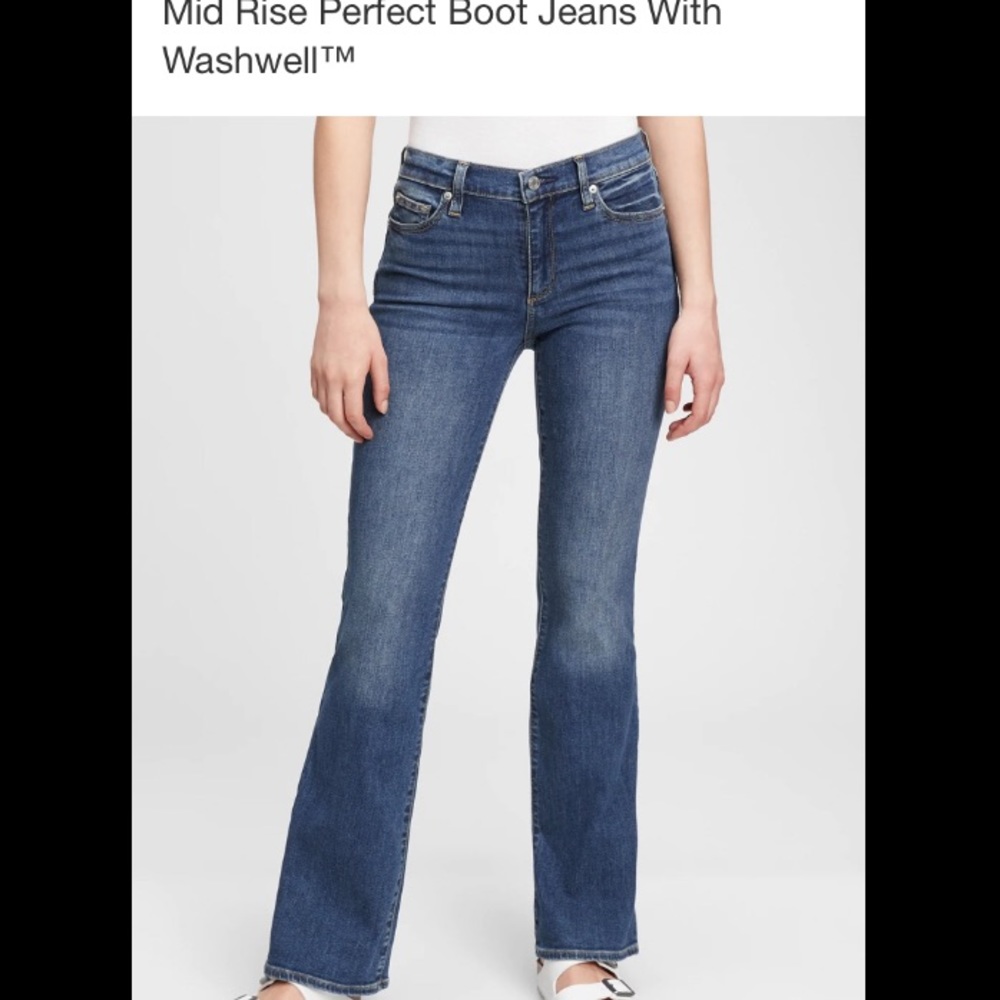 Gap Mid Rise Perfect Boot Jeans 16 (33) Tall